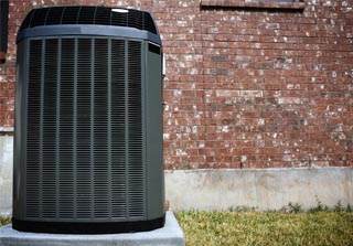 Black air conditioner outer unit